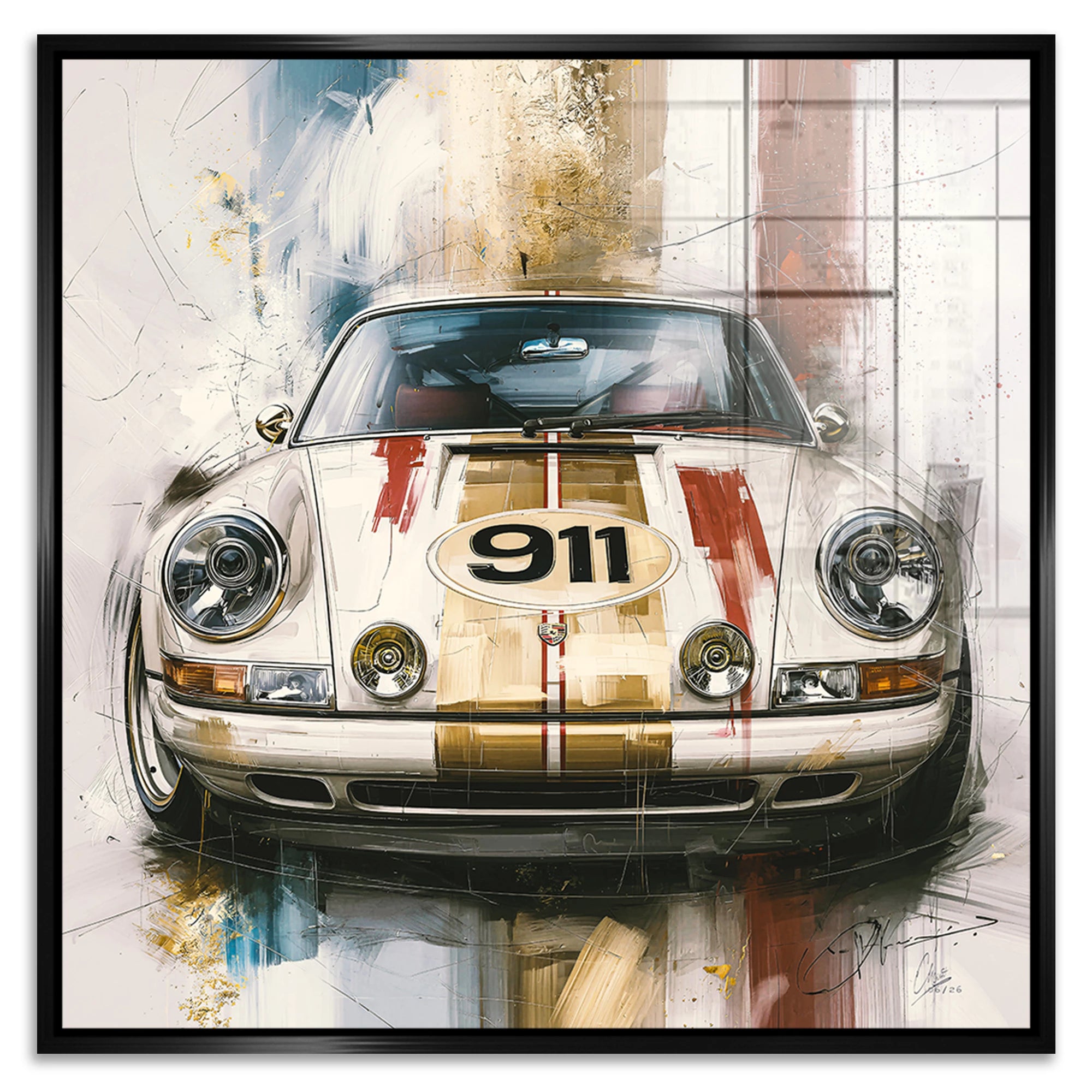 Porsche 911 Racing Acrylglasbild