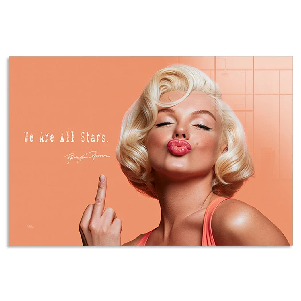 Marilyn Monroe Star Kiss Acrylglasbild