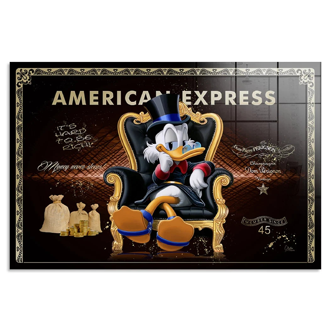 Dagobert Duck Goldrausch Acrylglasbild