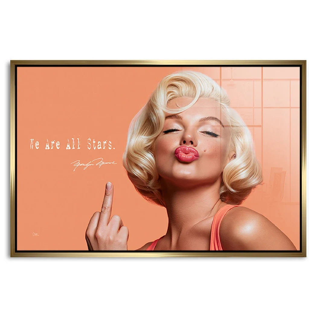 Marilyn Monroe Star Kiss Acrylglasbild