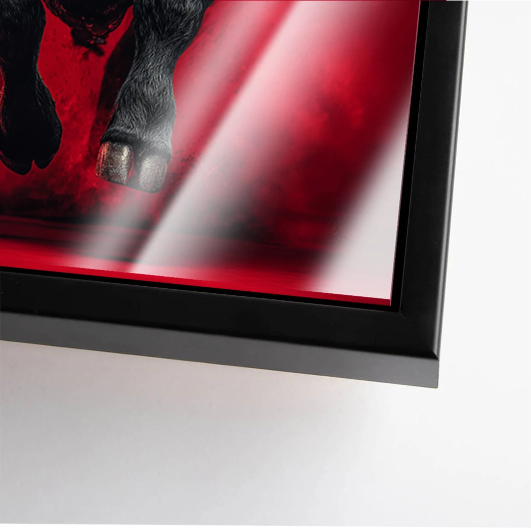 Schwarzer Stier Acrylglasbild
