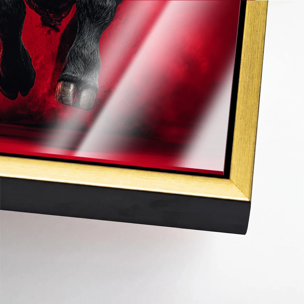 Schwarzer Stier Acrylglasbild