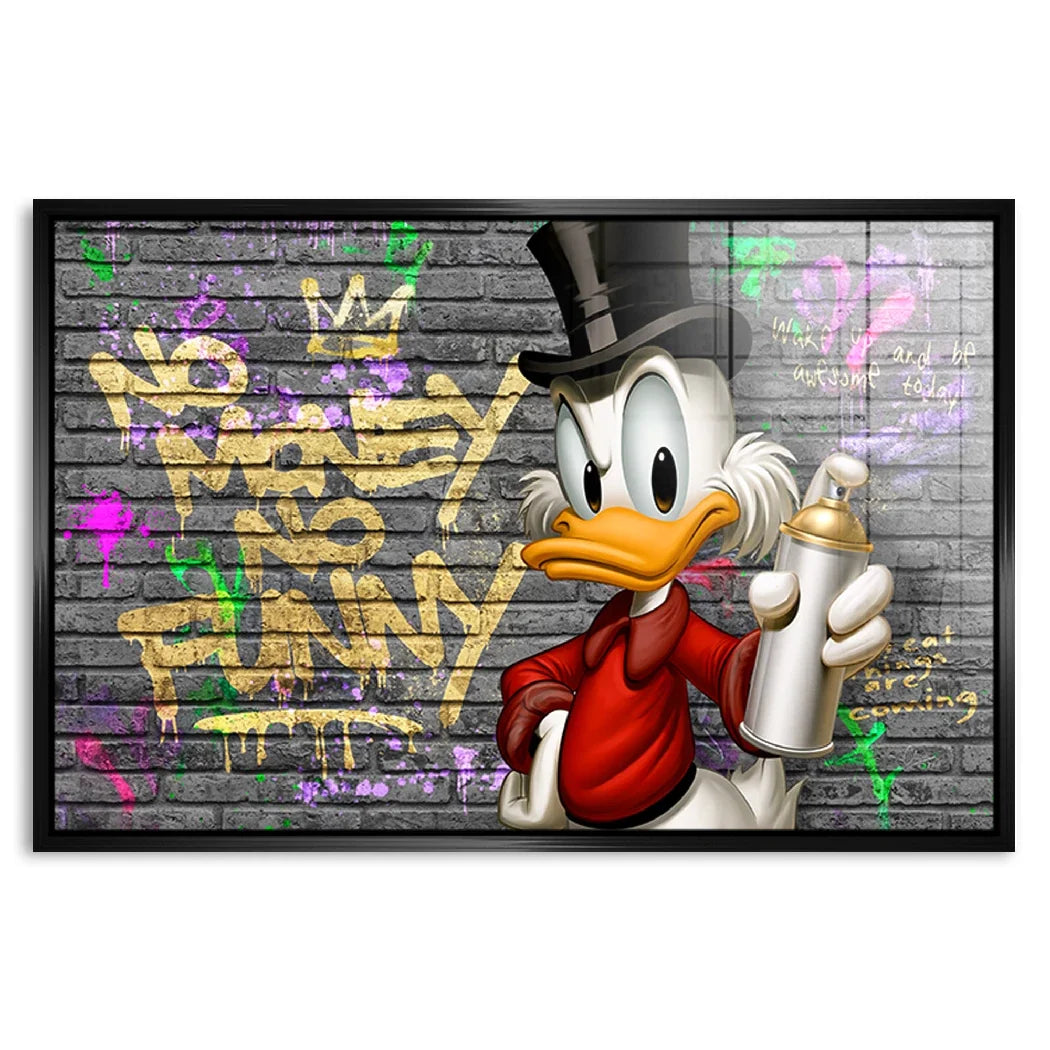 Dagobert Duck Street Money Acrylglasbild