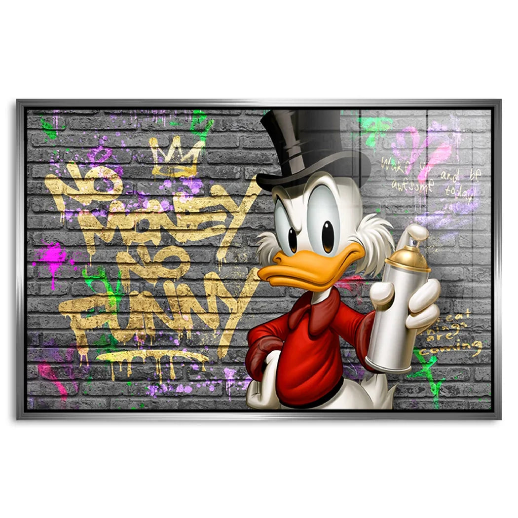 Dagobert Duck Street Money Acrylglasbild
