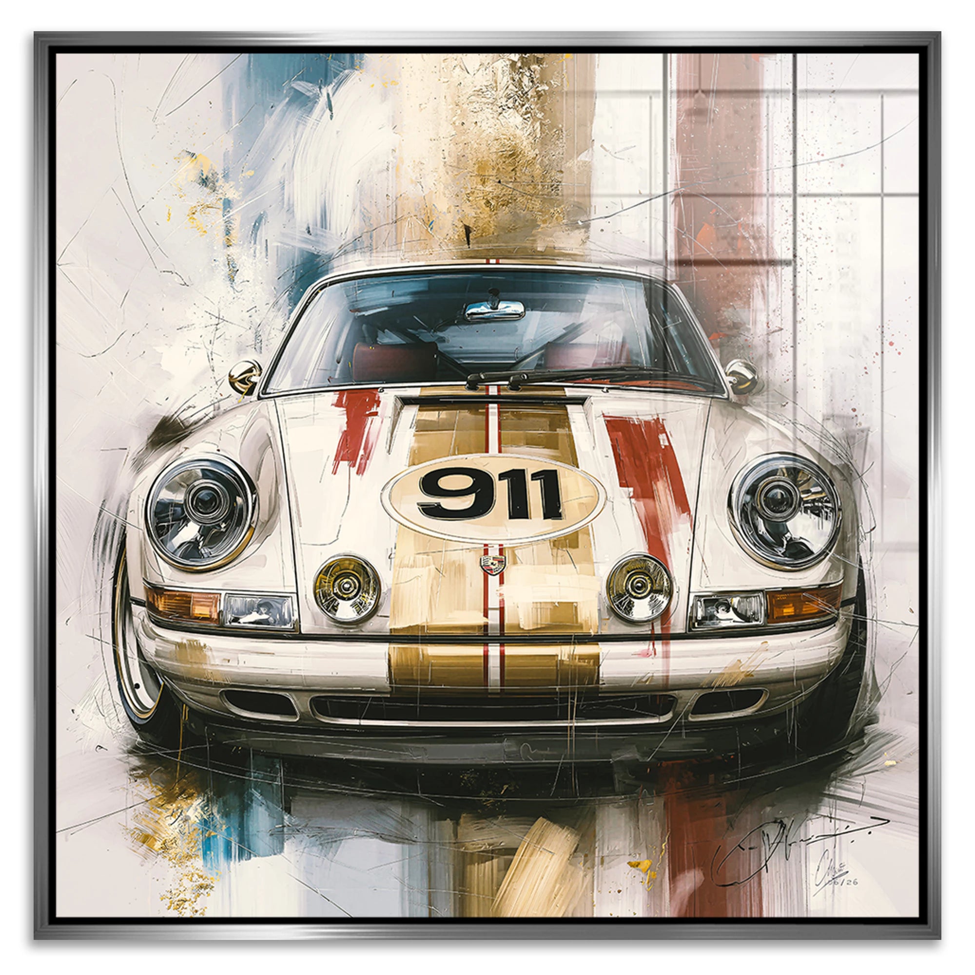Porsche 911 Racing Acrylglasbild