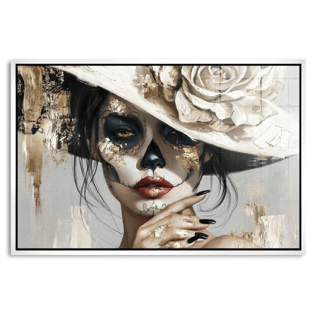 La Catrina Golden Rose Acrylglasbild