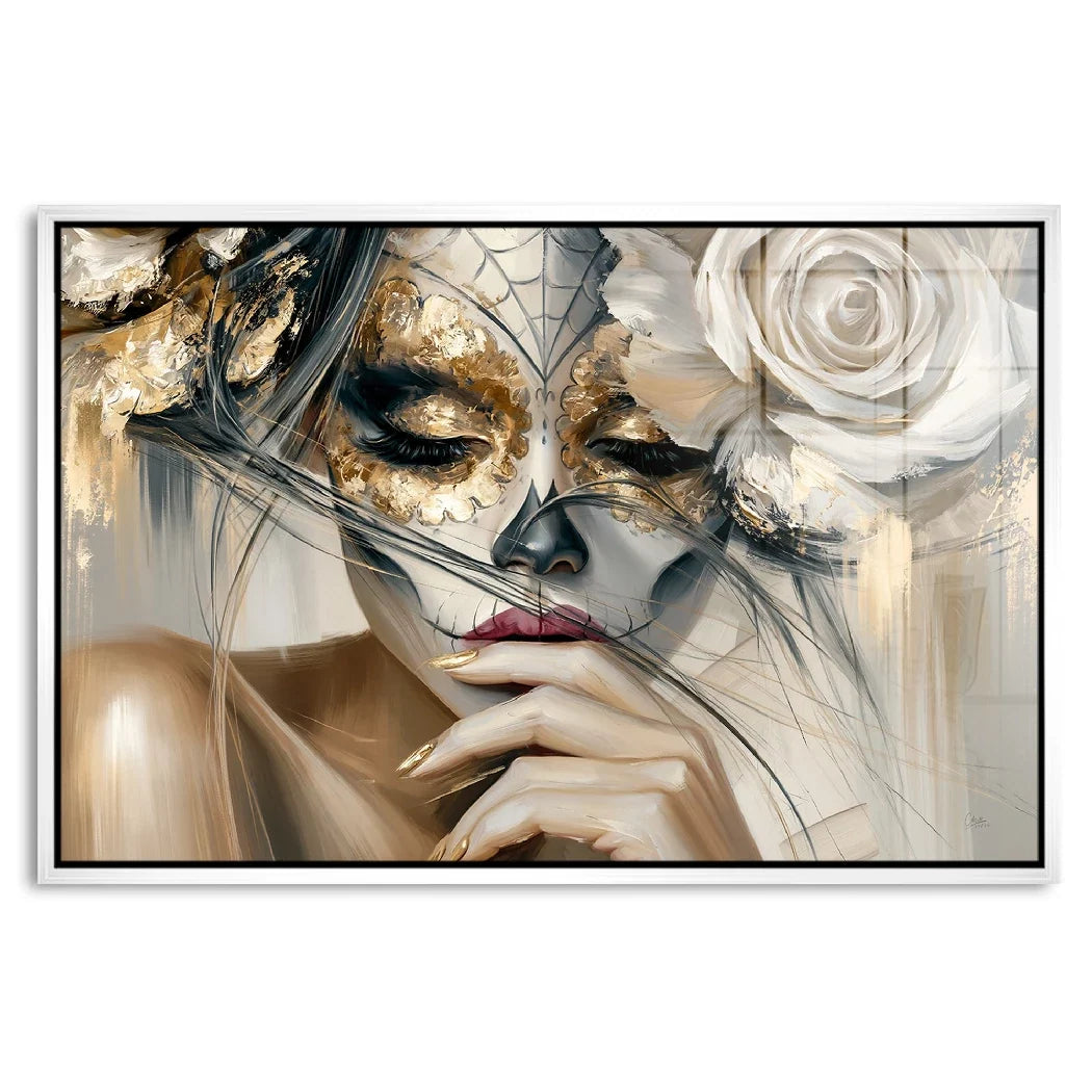 La Catrina Golden Silence Acrylglasbild