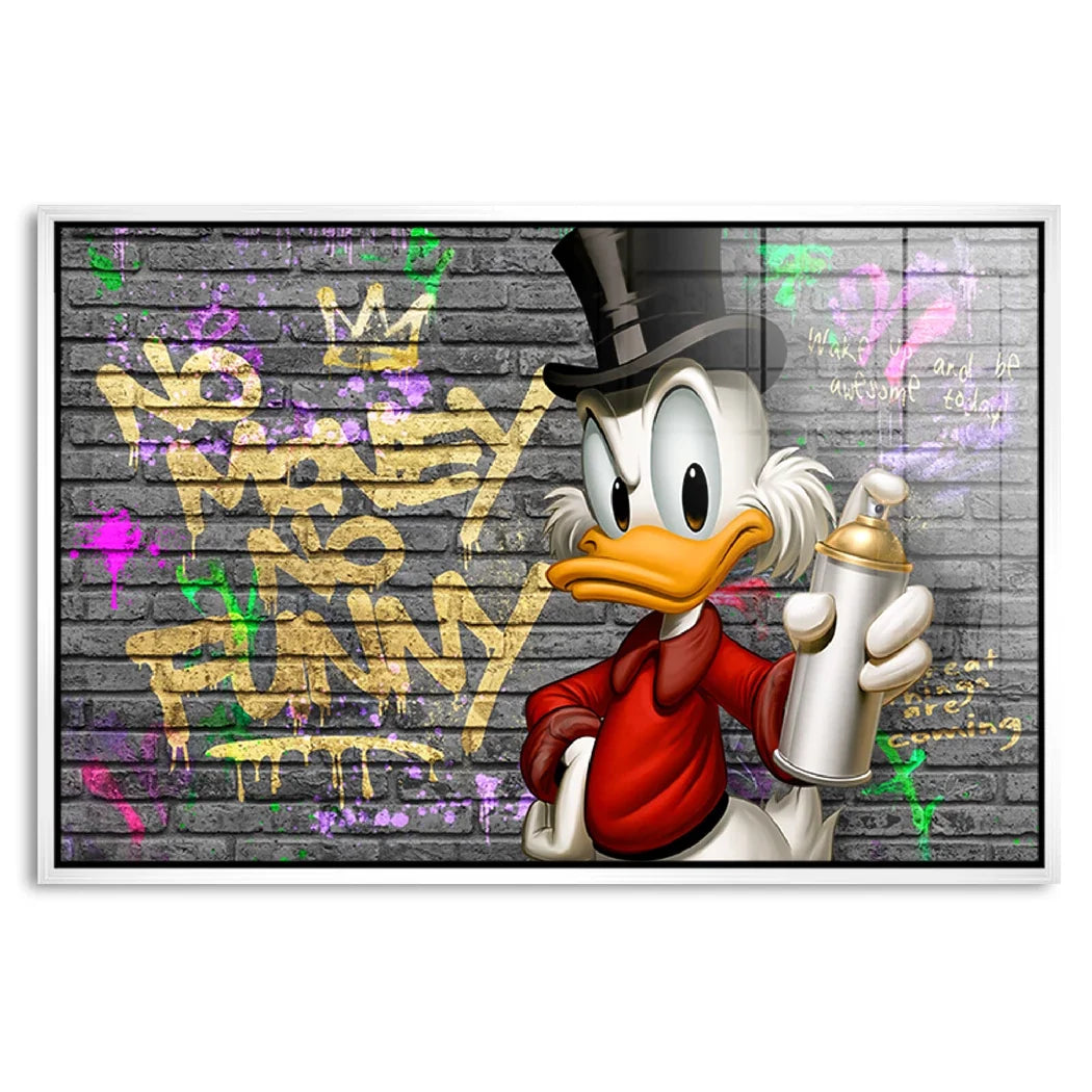 Dagobert Duck Street Money Acrylglasbild