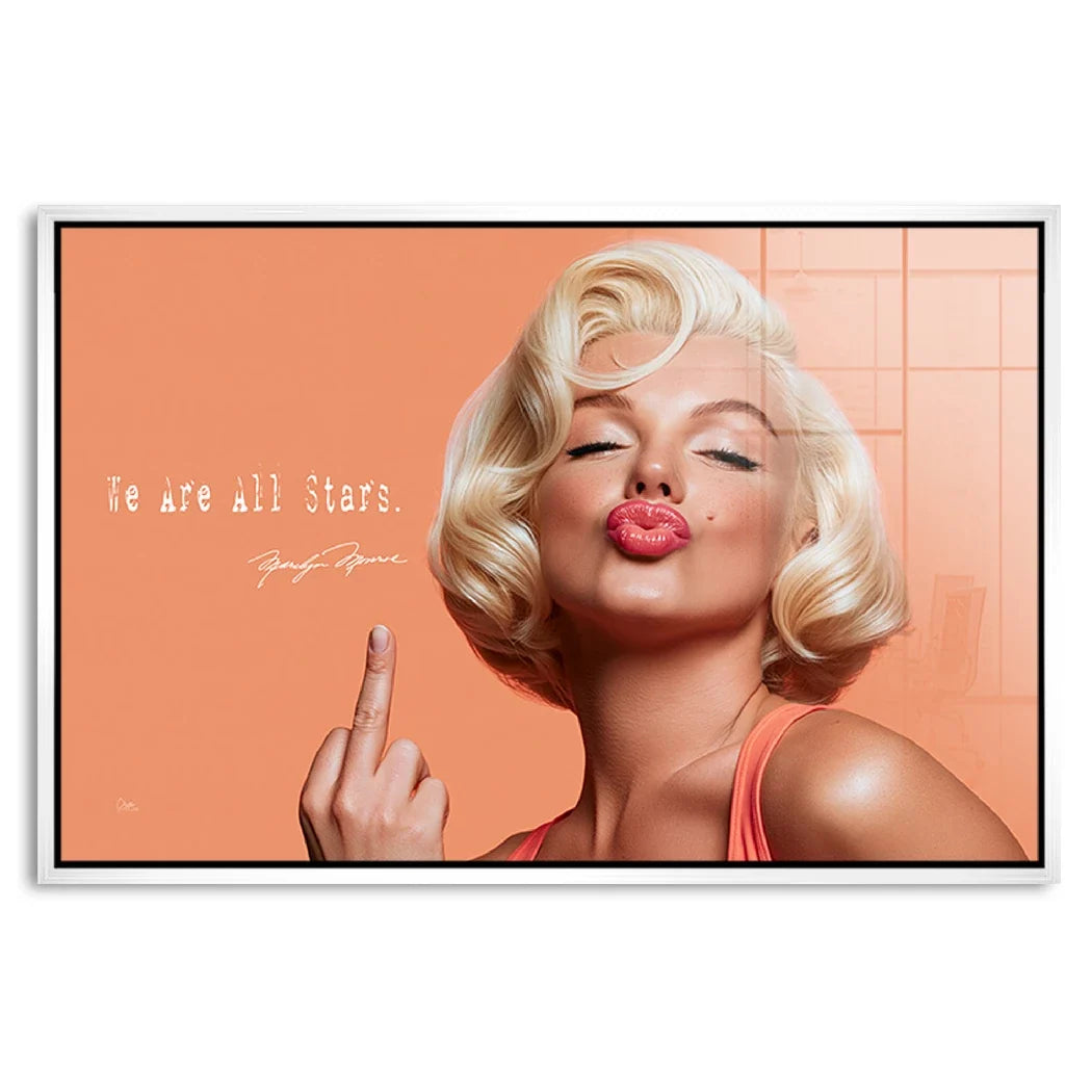 Marilyn Monroe Star Kiss Acrylglasbild