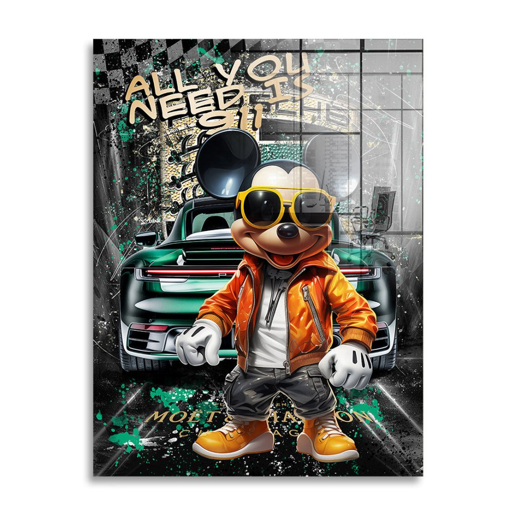 Micky Need Porsche Pop Art Acrylglas Bild INGALERIE