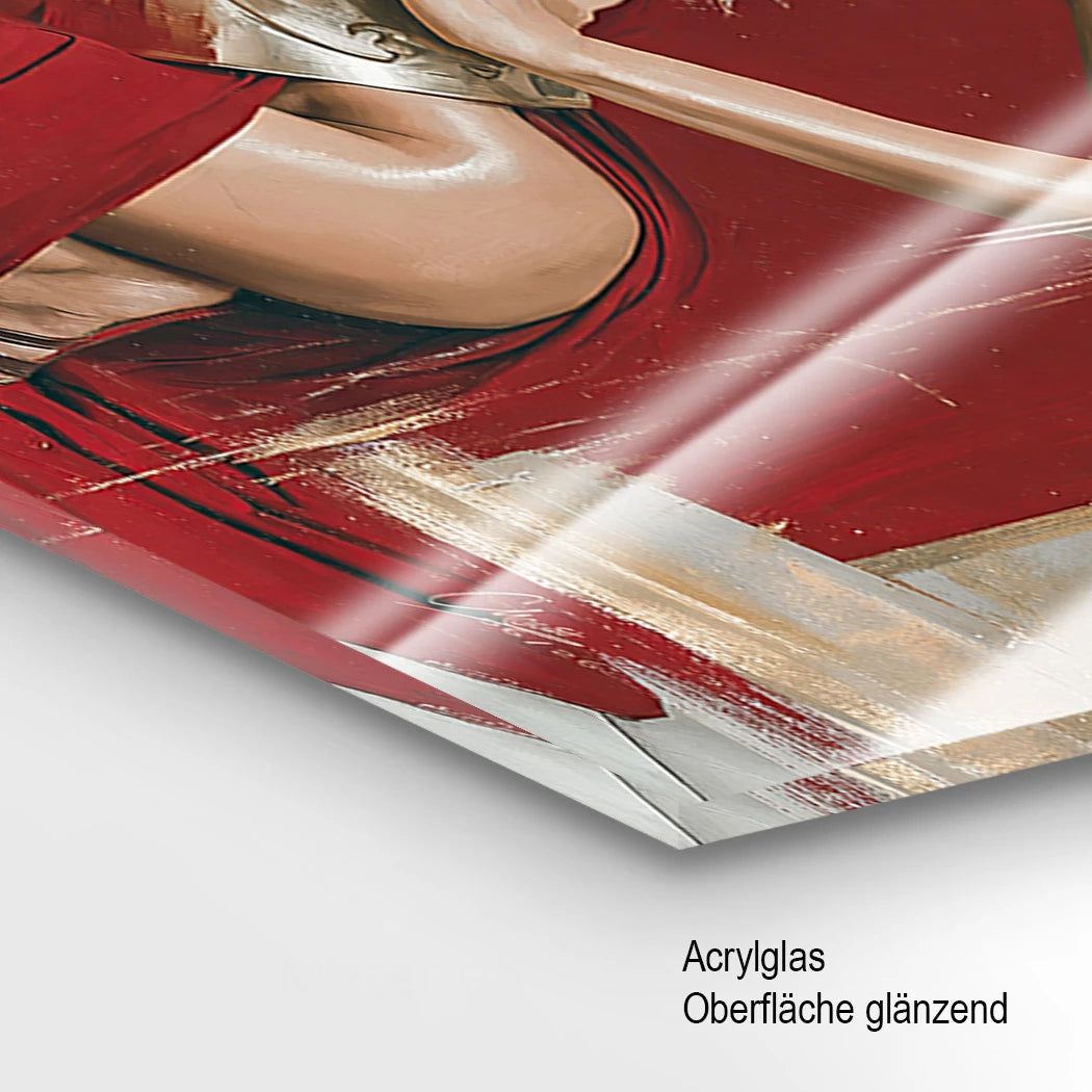 Goldene Gladiatorin Acrylglasbild