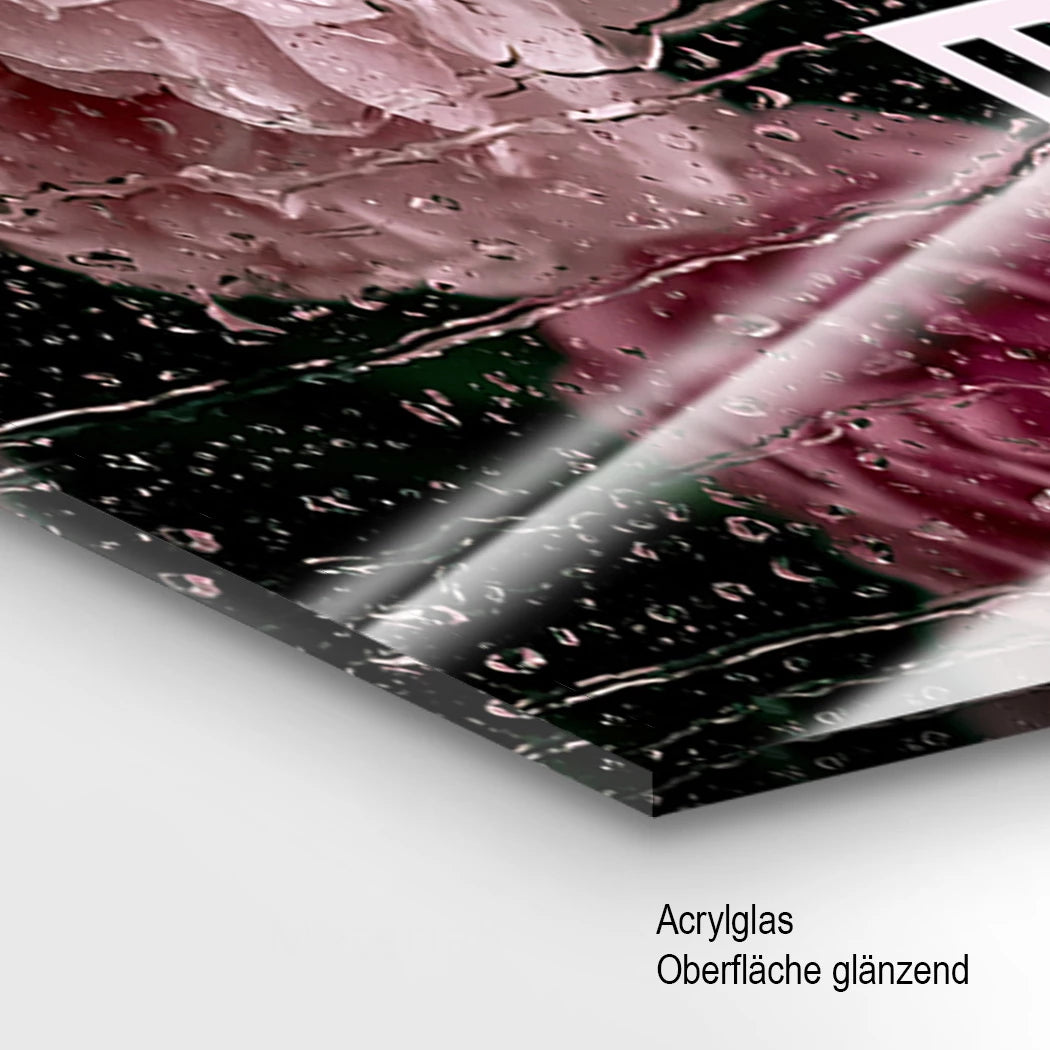 Chanel Rosenregen Acrylglasbild