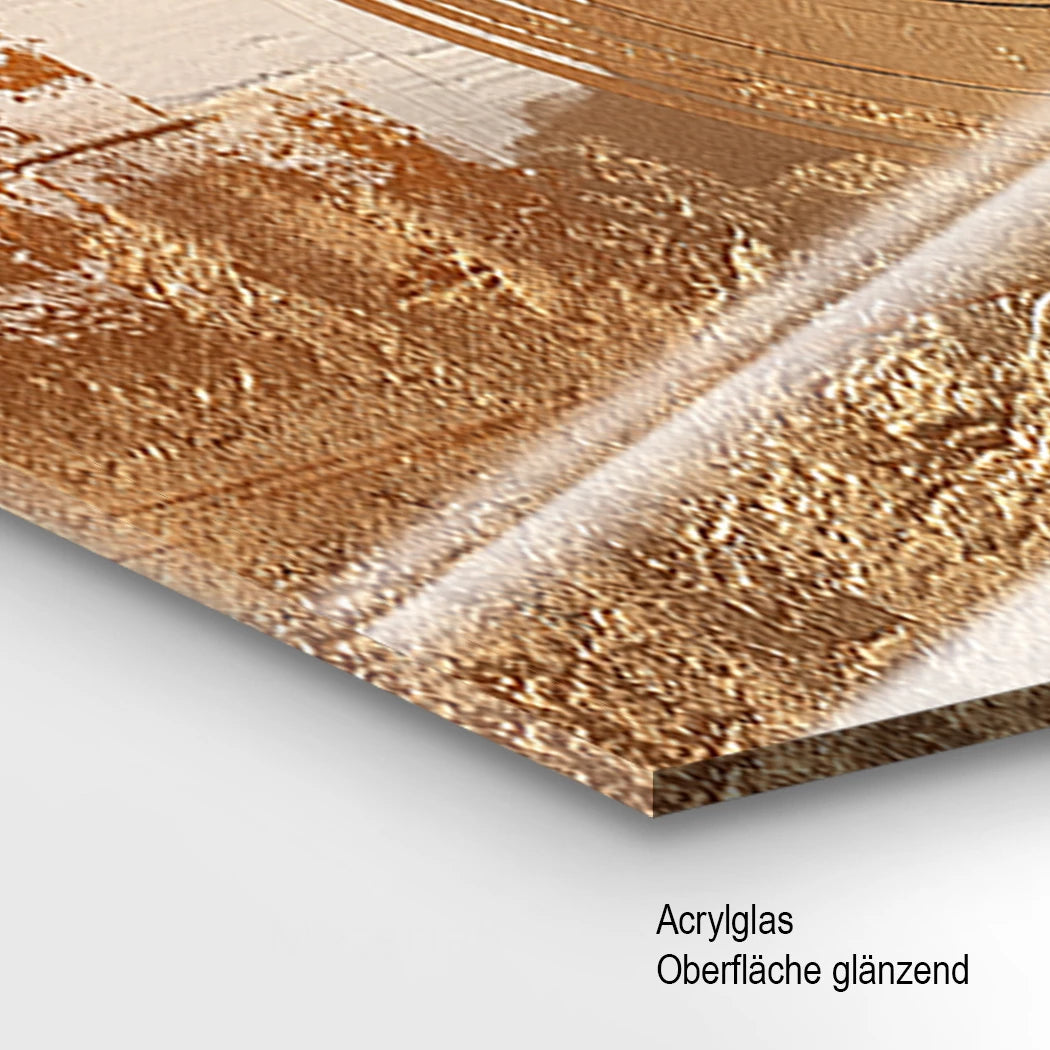 Abstraktes Goldzentrum Acrylglasbild