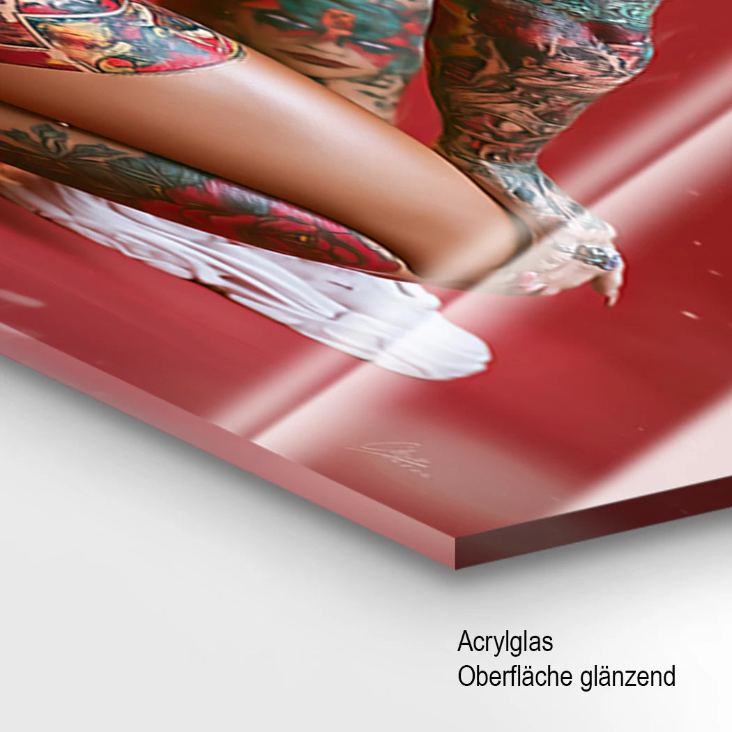 Goldene Amazone Acrylglasbild