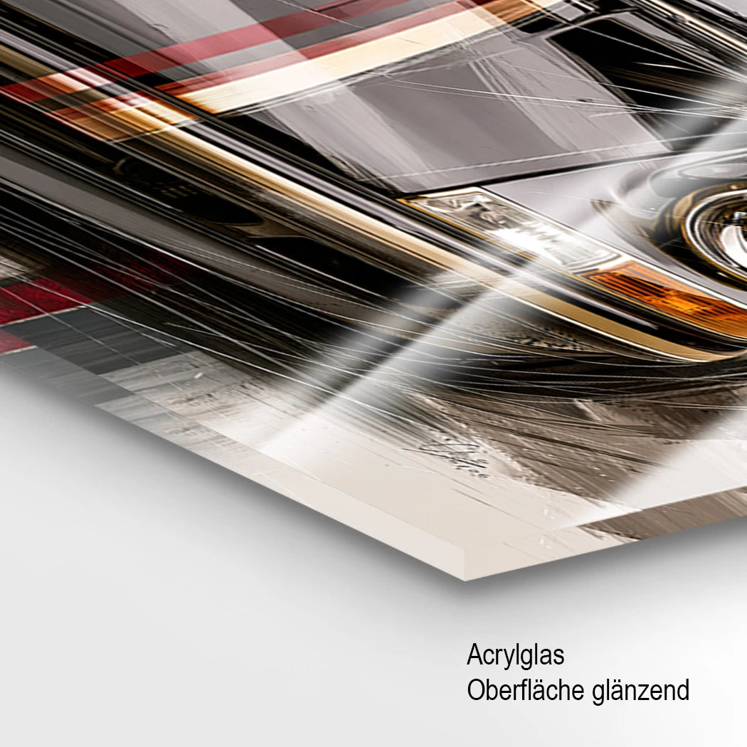 Porsche 911 Black Line Acrylglasbild