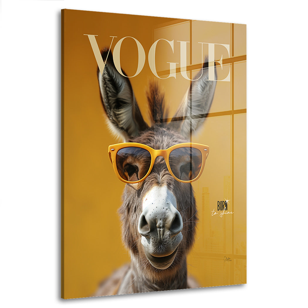 Esel Vogue Acrylglasbild