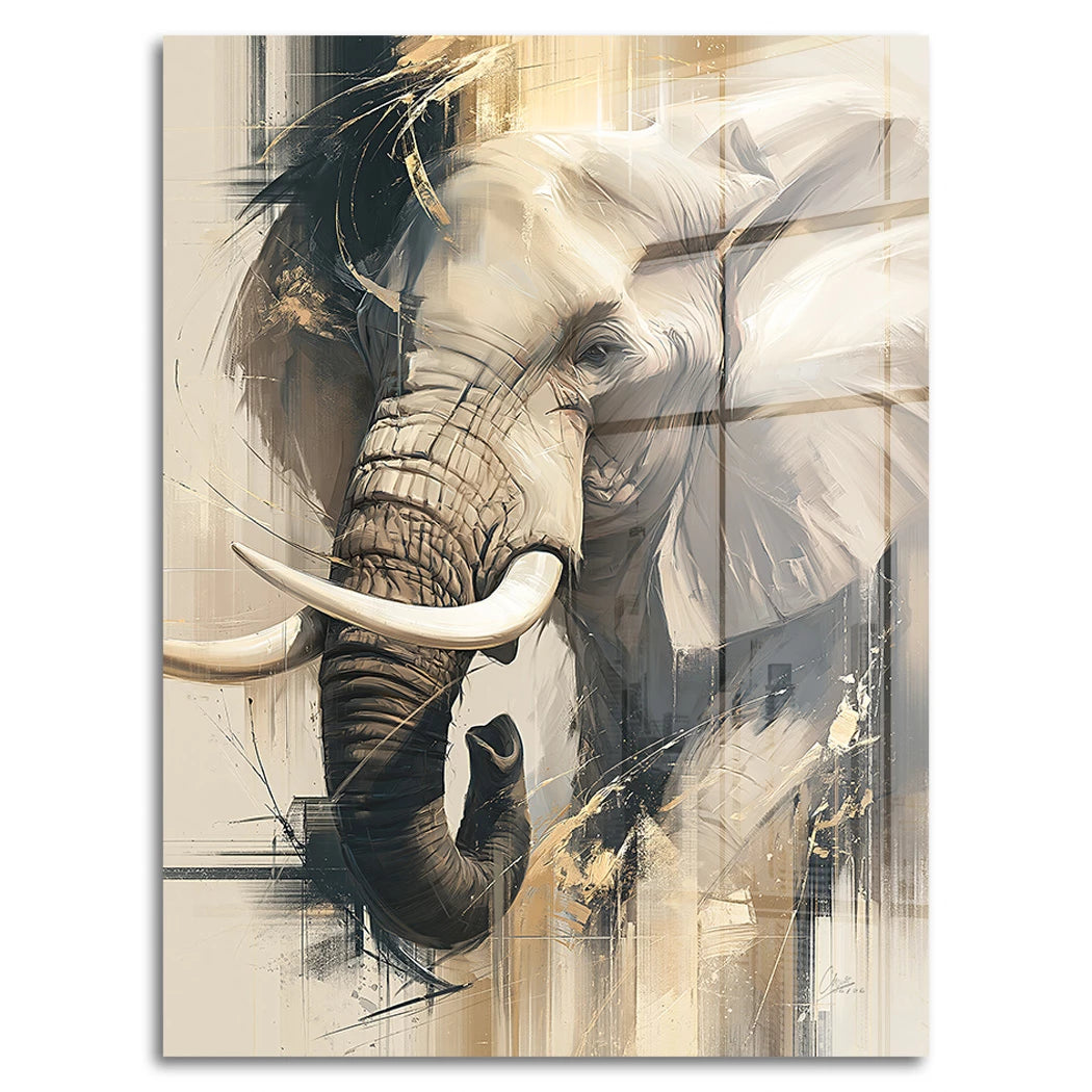 Goldener Elefant Acrylglasbild