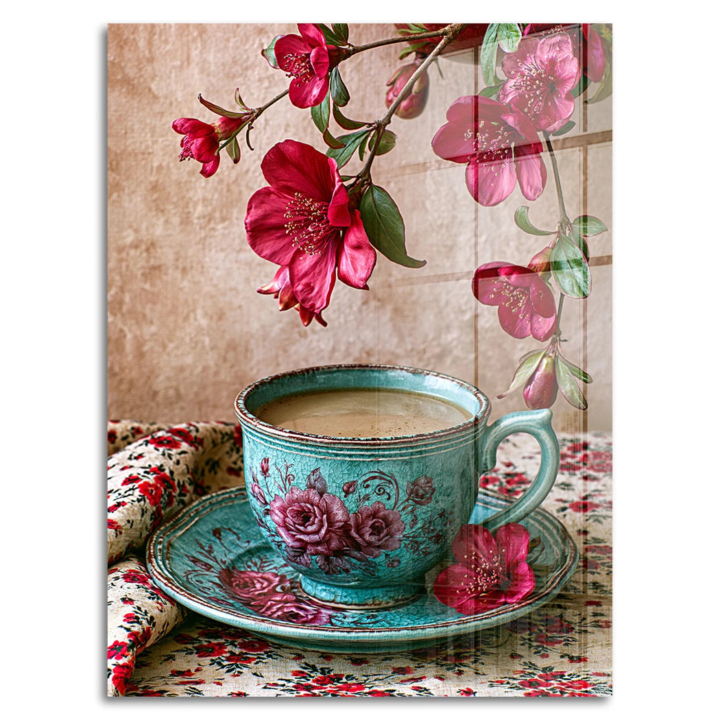 Blütenkaffee Harmonie Acrylglasbild