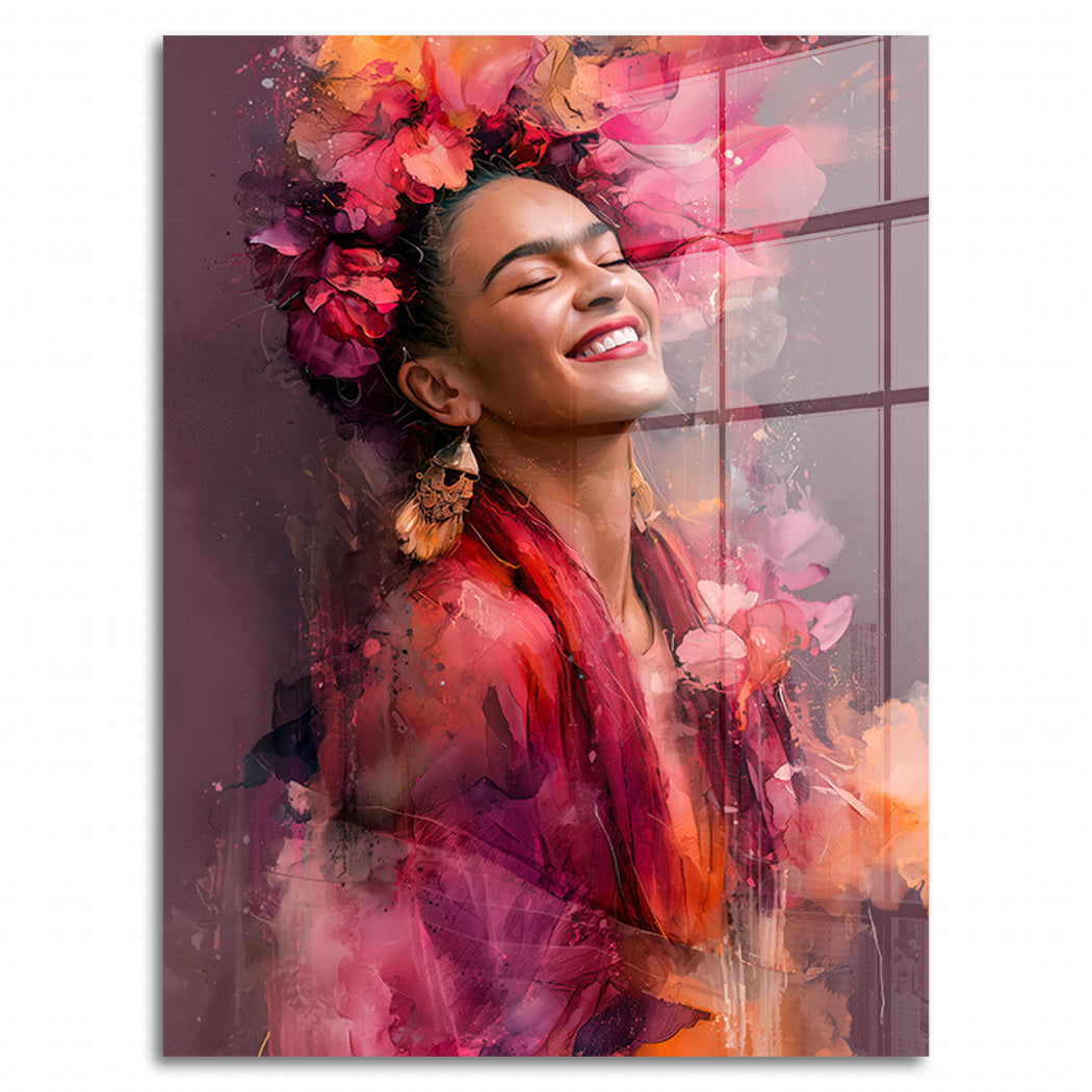 Frida Kahlo Blütenzauber Acrylglasbild