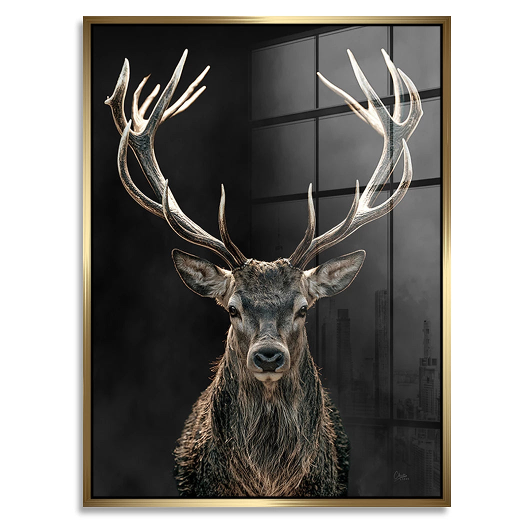 Hirsch Black Art Acrylglasbild