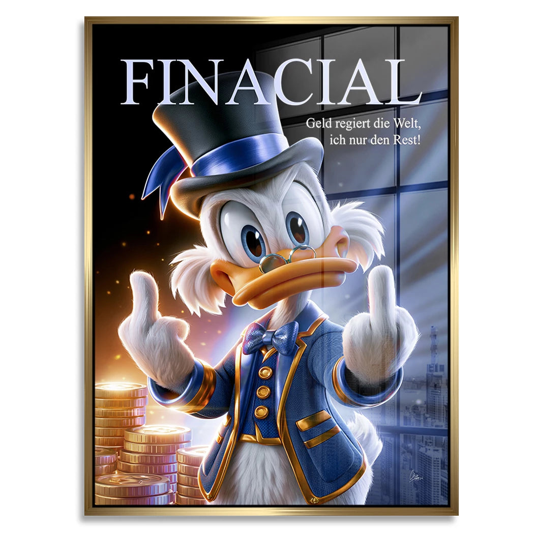 Financial Dagobert Duck Acrylglasbild