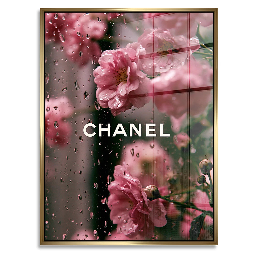 Chanel Blütenregen Acrylglasbild
