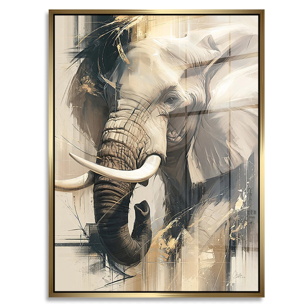 Goldener Elefant Acrylglasbild