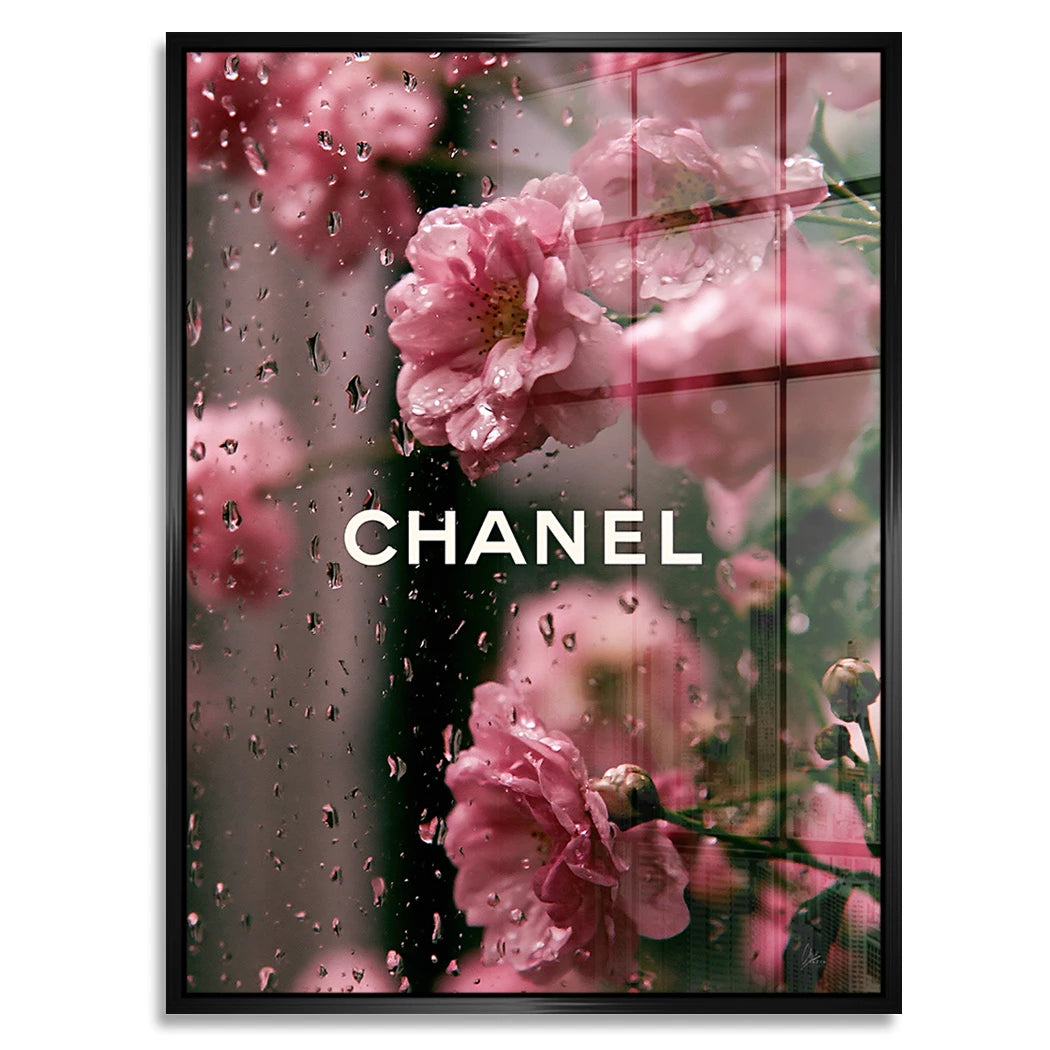 Chanel Blütenregen Acrylglasbild