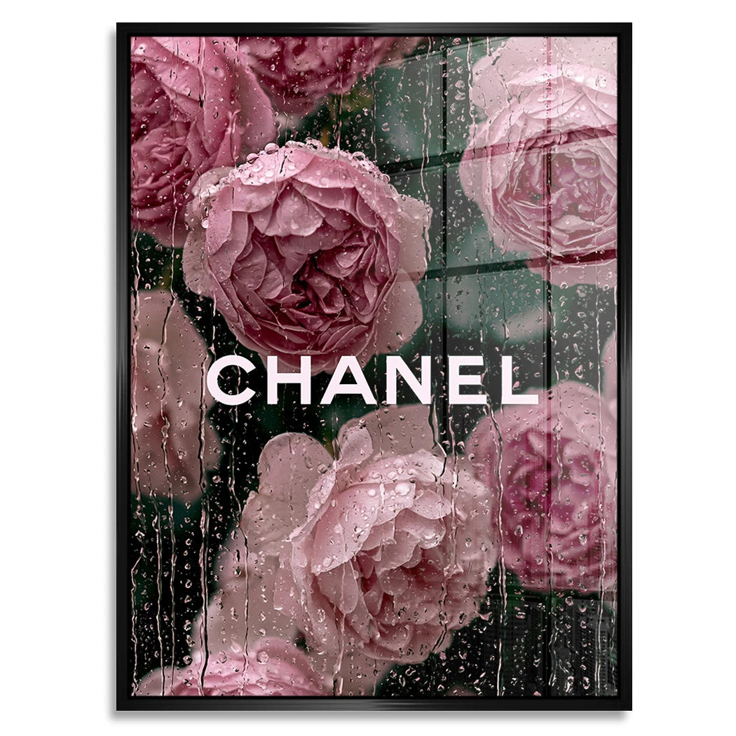 Chanel Rosenregen Acrylglasbild