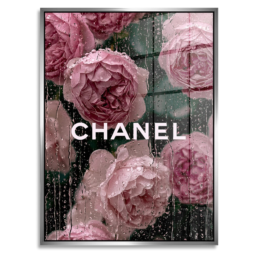 Chanel Rosenregen Acrylglasbild