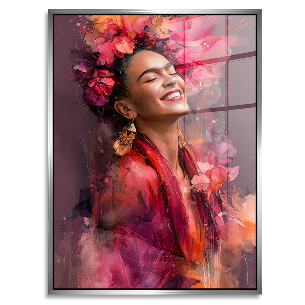 Frida Kahlo Blütenzauber Acrylglasbild