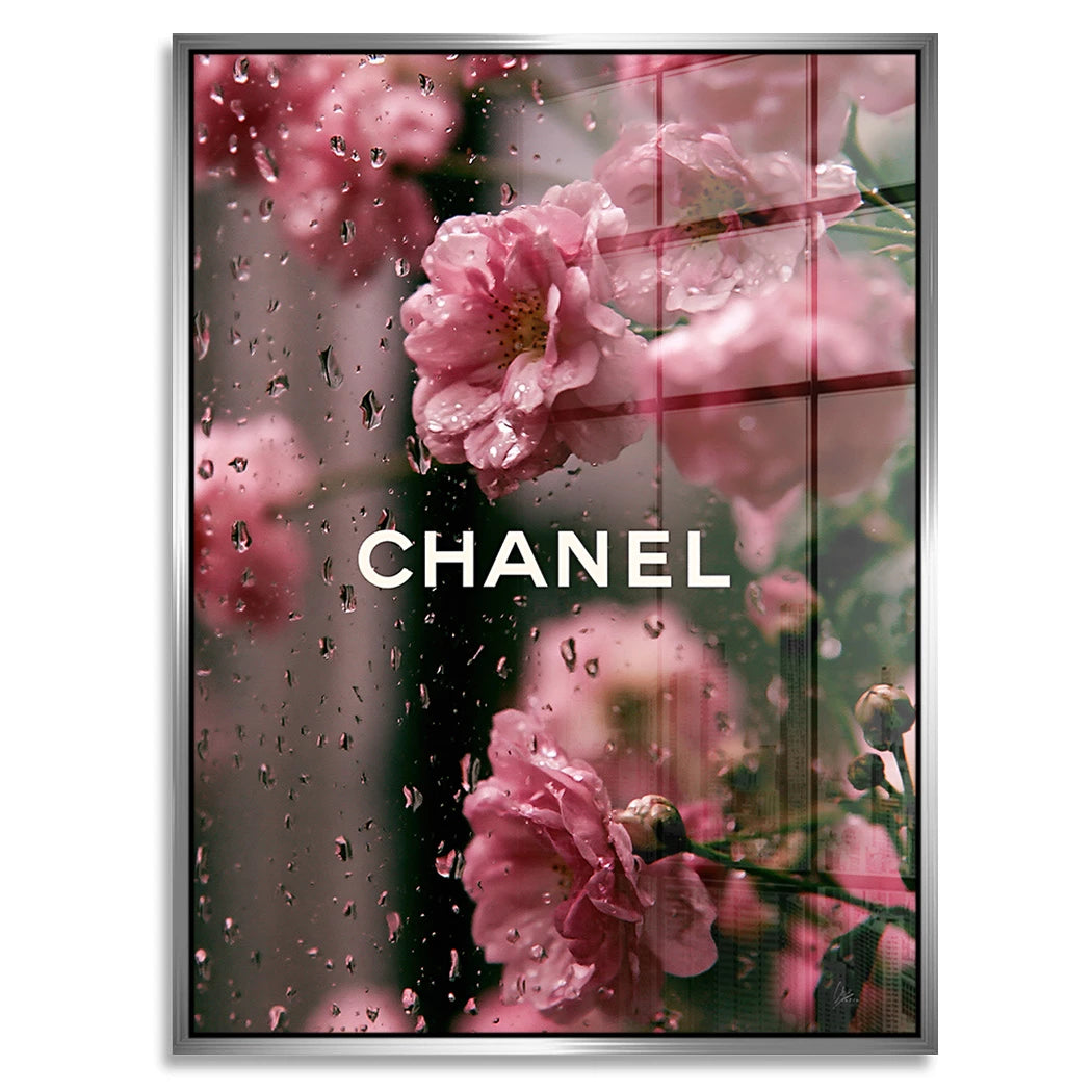 Chanel Blütenregen Acrylglasbild