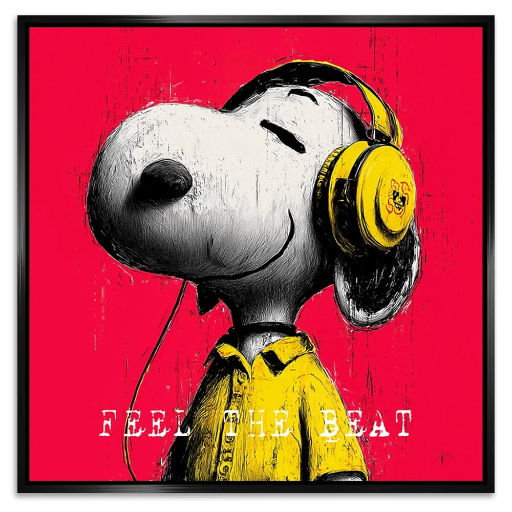 Snoopy Feel The Beat Alu Dibond Bild