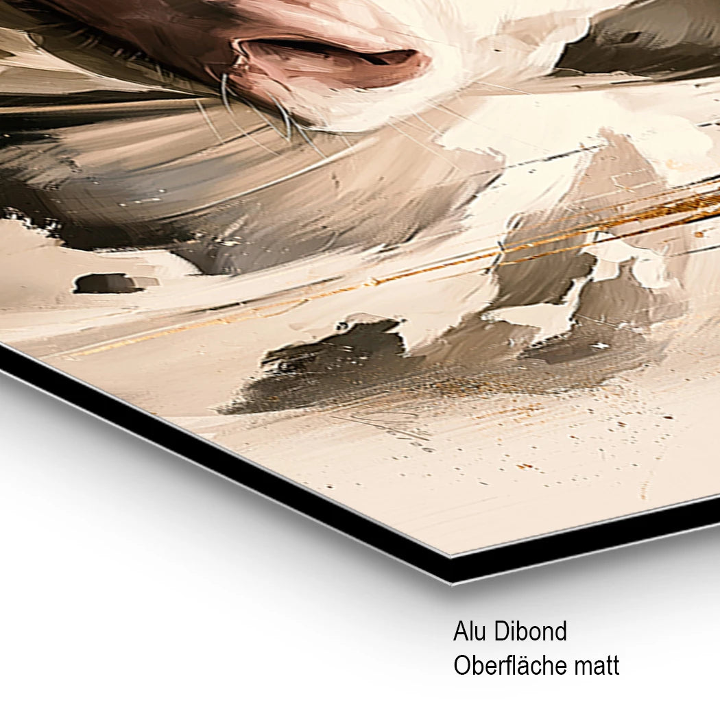 Goldblüten Kuh Alu Dibond Wandbild