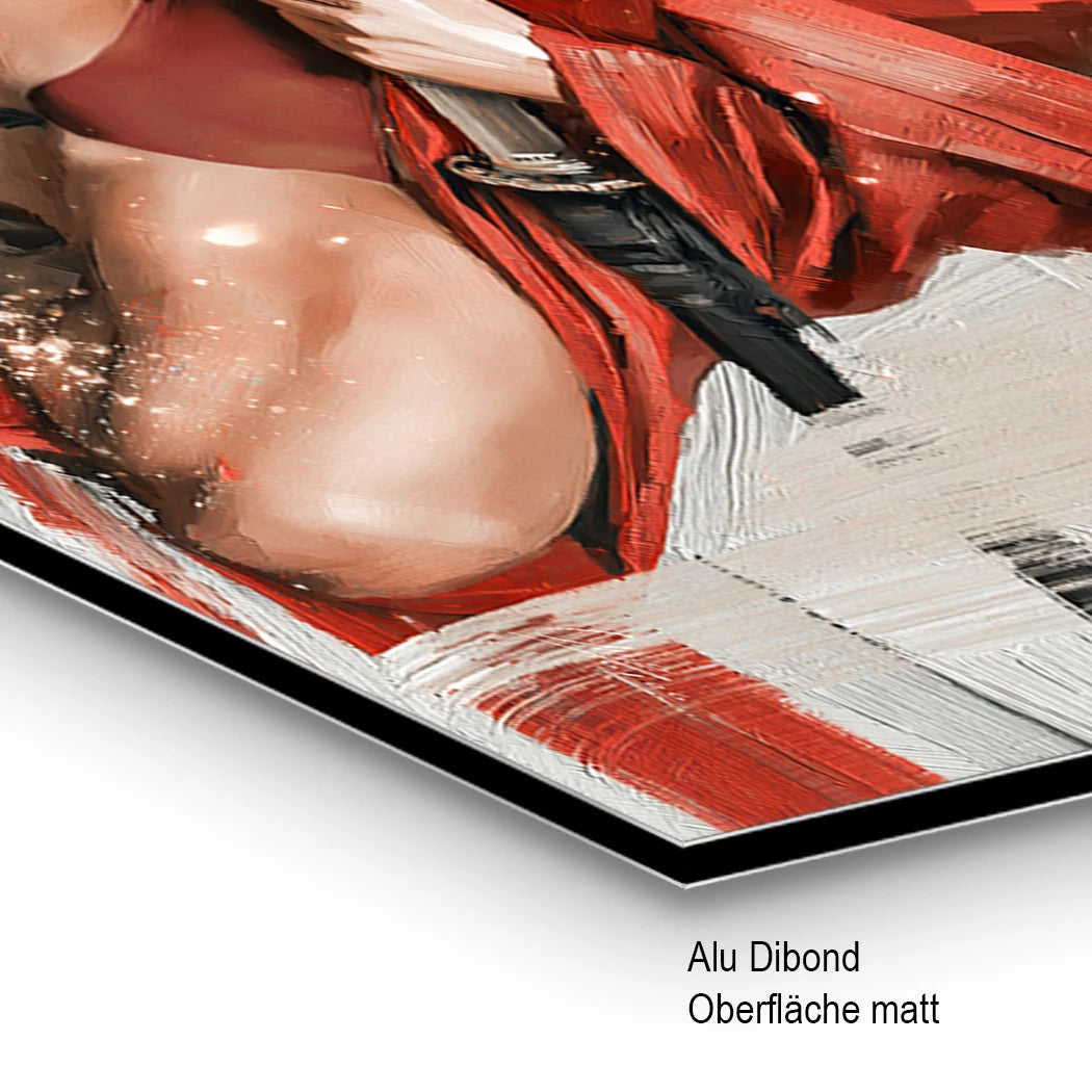 Rote Samurai Alu Dibond Wandbild