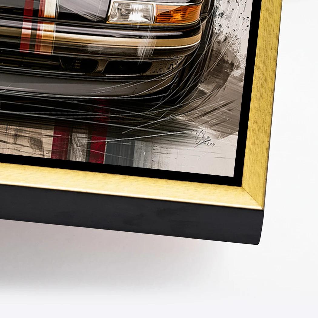 Porsche 911 Black Line Alu Dibond Wandbild