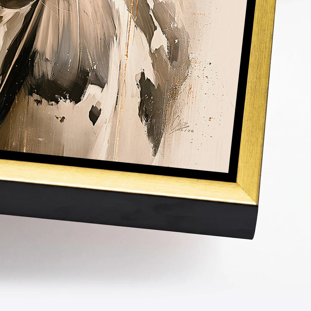 Goldblüten Kuh Alu Dibond Wandbild