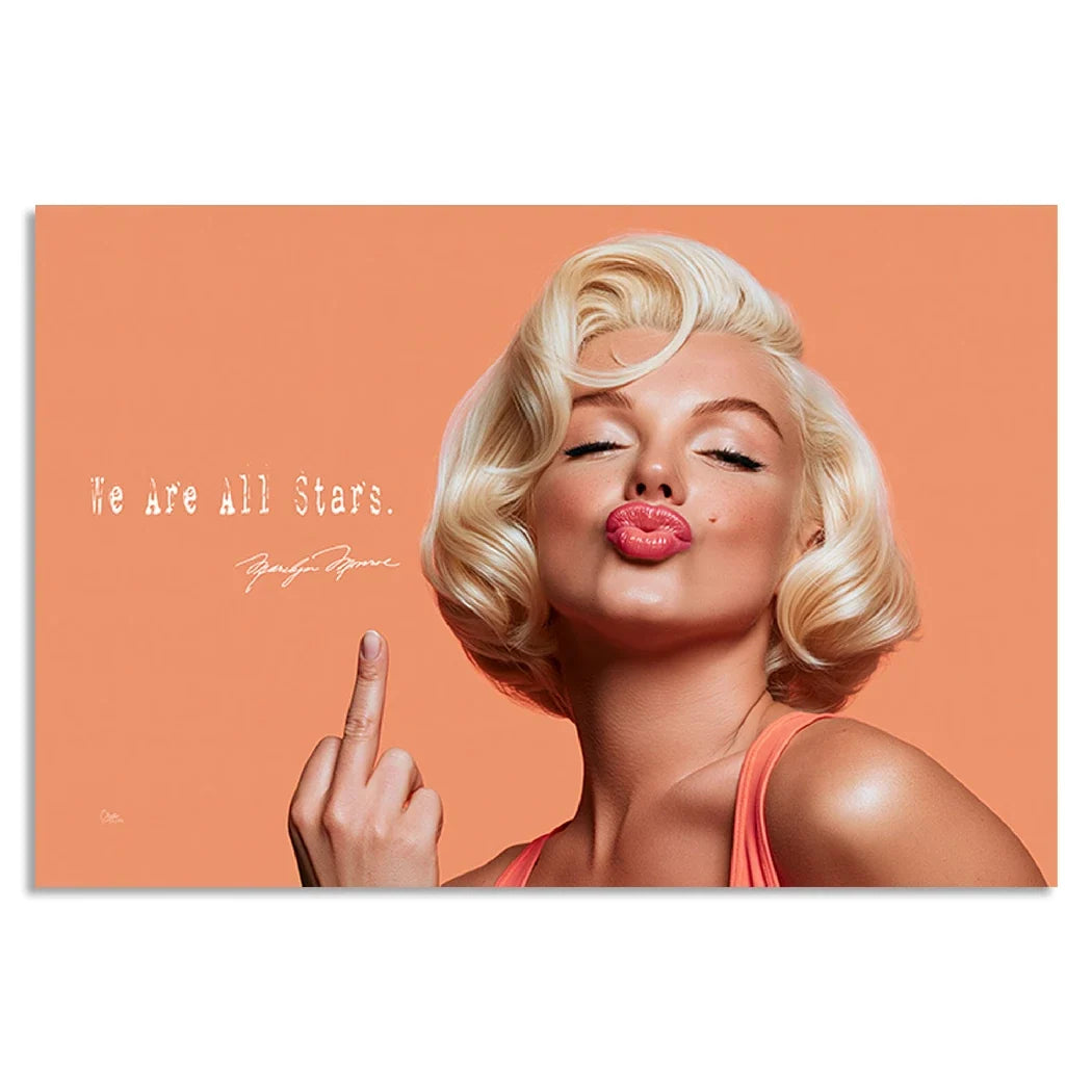 Marilyn Monroe Star Kiss AluDibond Wandbild