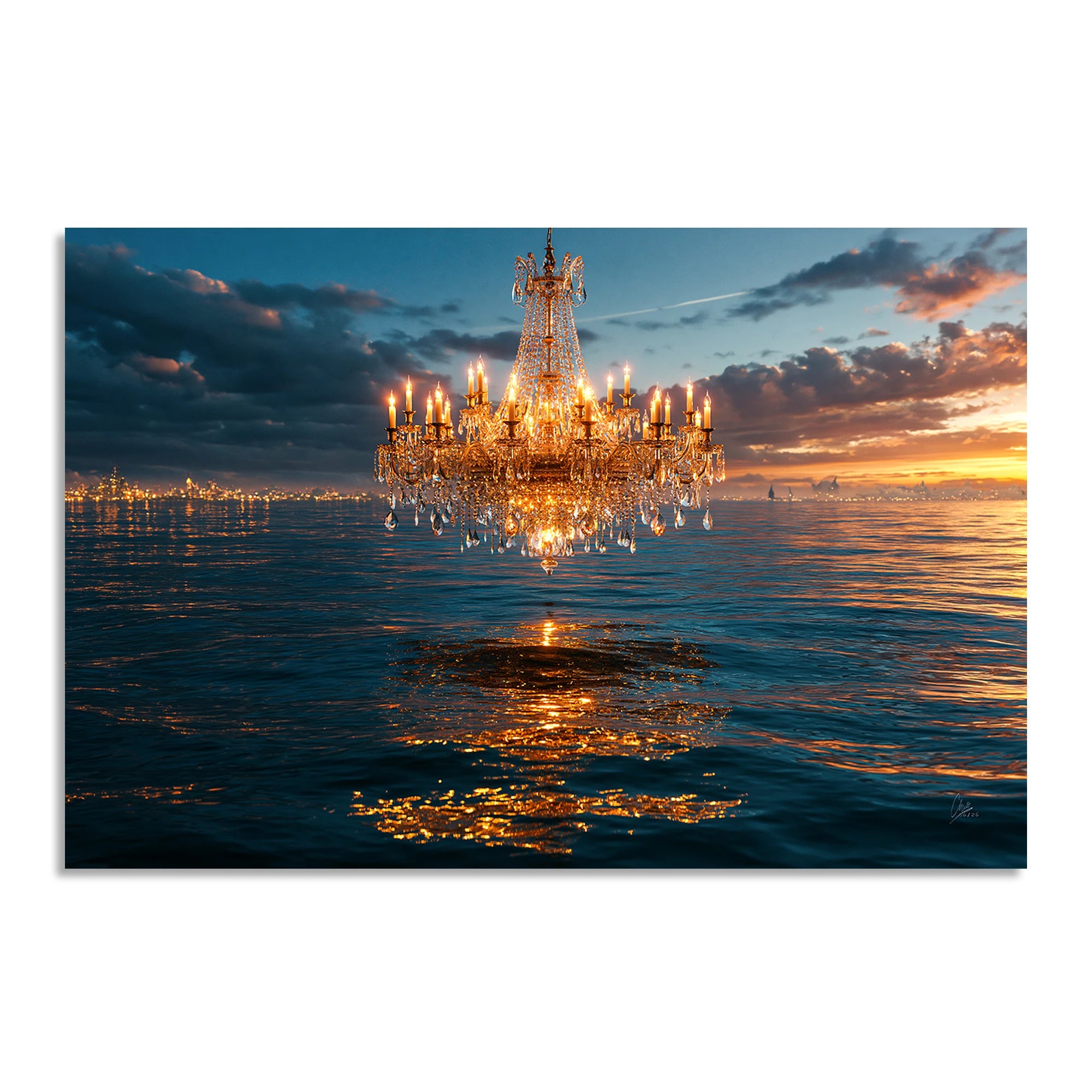 Kristall Meerblick AluDibond Wandbild