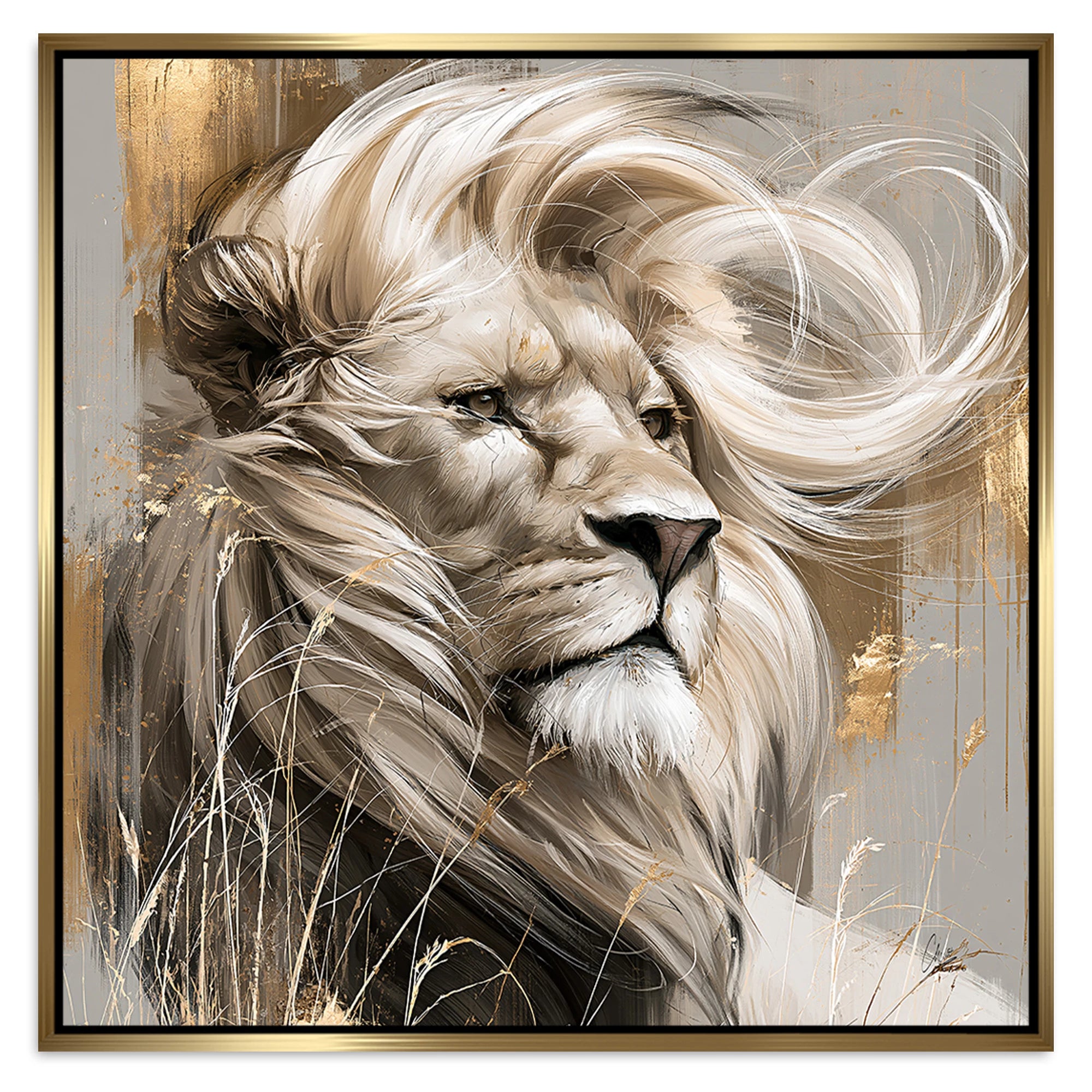 Silent Lion Alu Dibond Wandbild