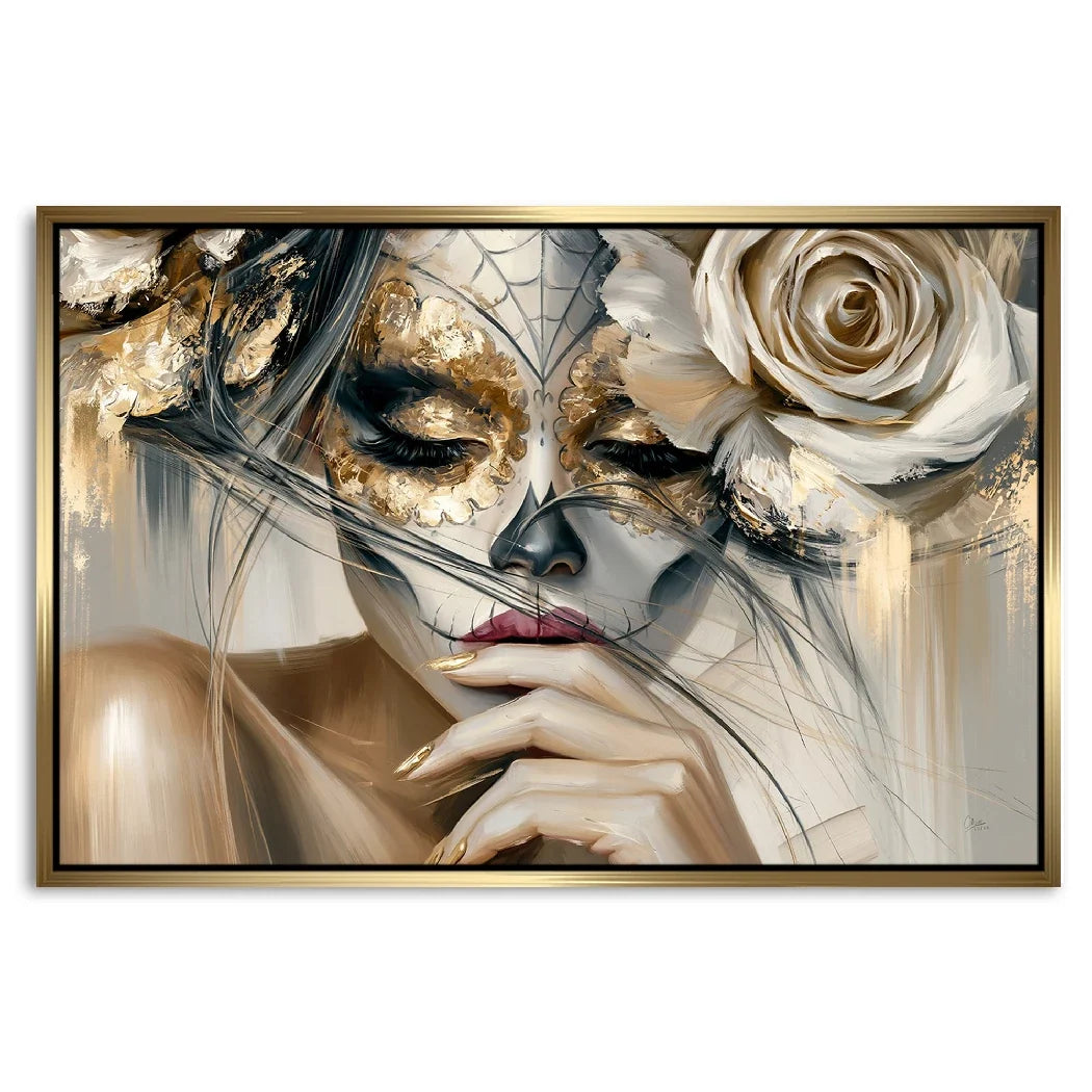 La Catrina Golden Silence AluDibond Wandbild