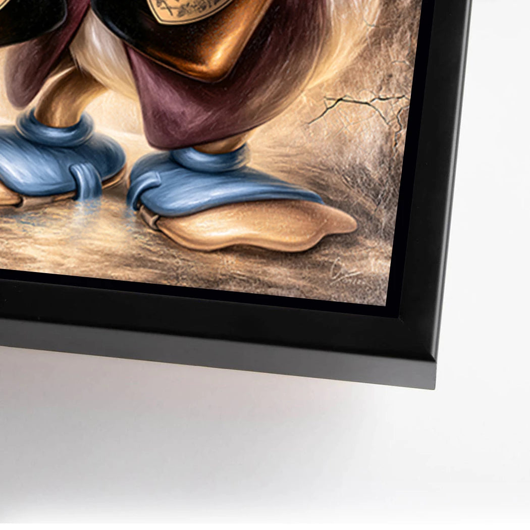 Dagobert Duck Champagner Art Alu Dibond Wandbild