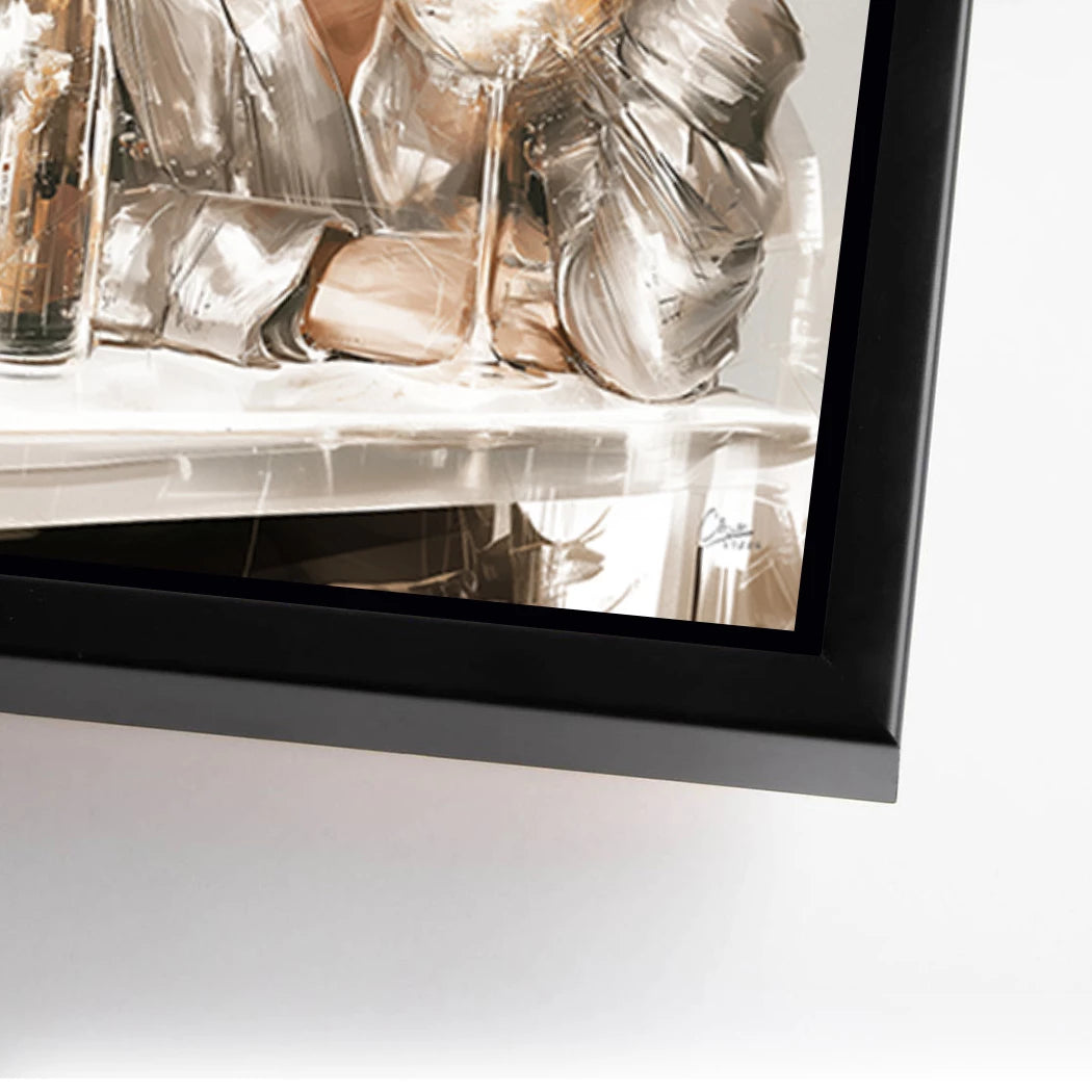 Audrey Hepburn und Marilyn Monroe Champus Alu Dibond Wandbild