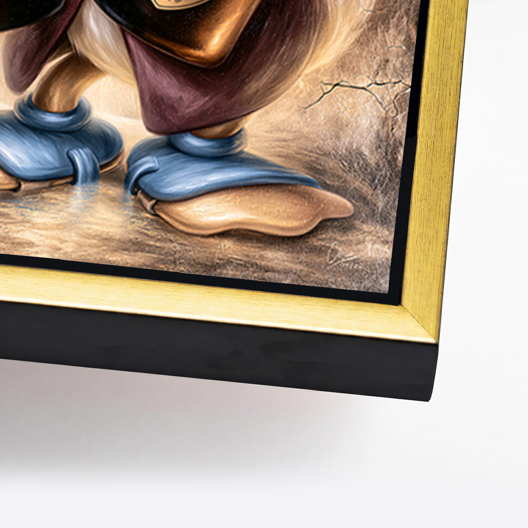Dagobert Duck Champagner Art Alu Dibond Wandbild