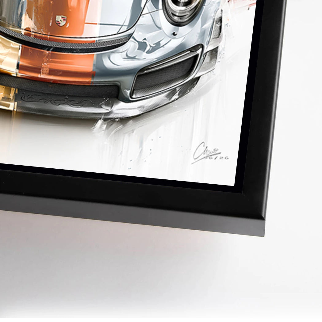 Gulf Porsche 911 Alu Dibond Wandbild