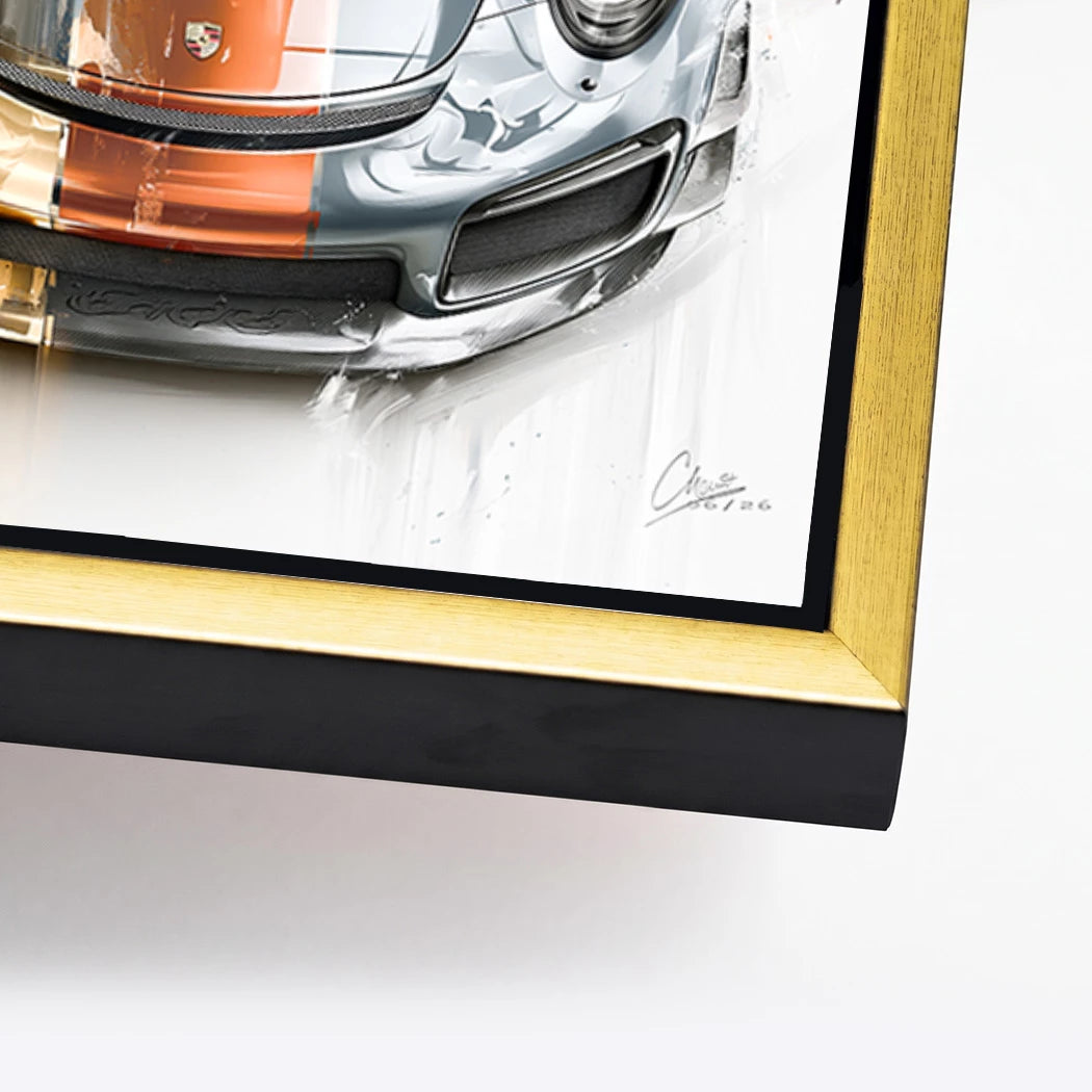 Gulf Porsche 911 Alu Dibond Wandbild