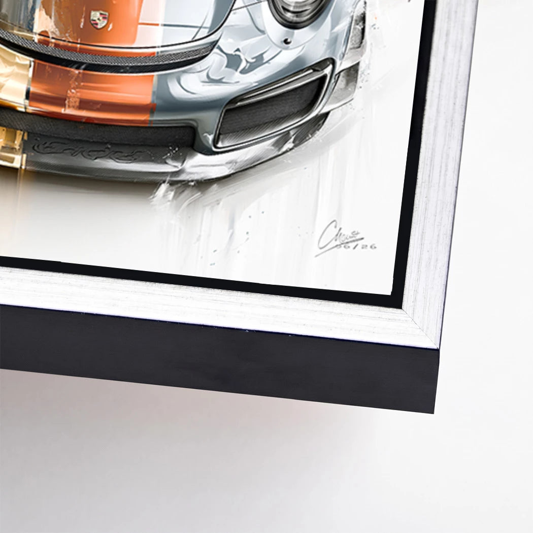 Gulf Porsche 911 Alu Dibond Wandbild
