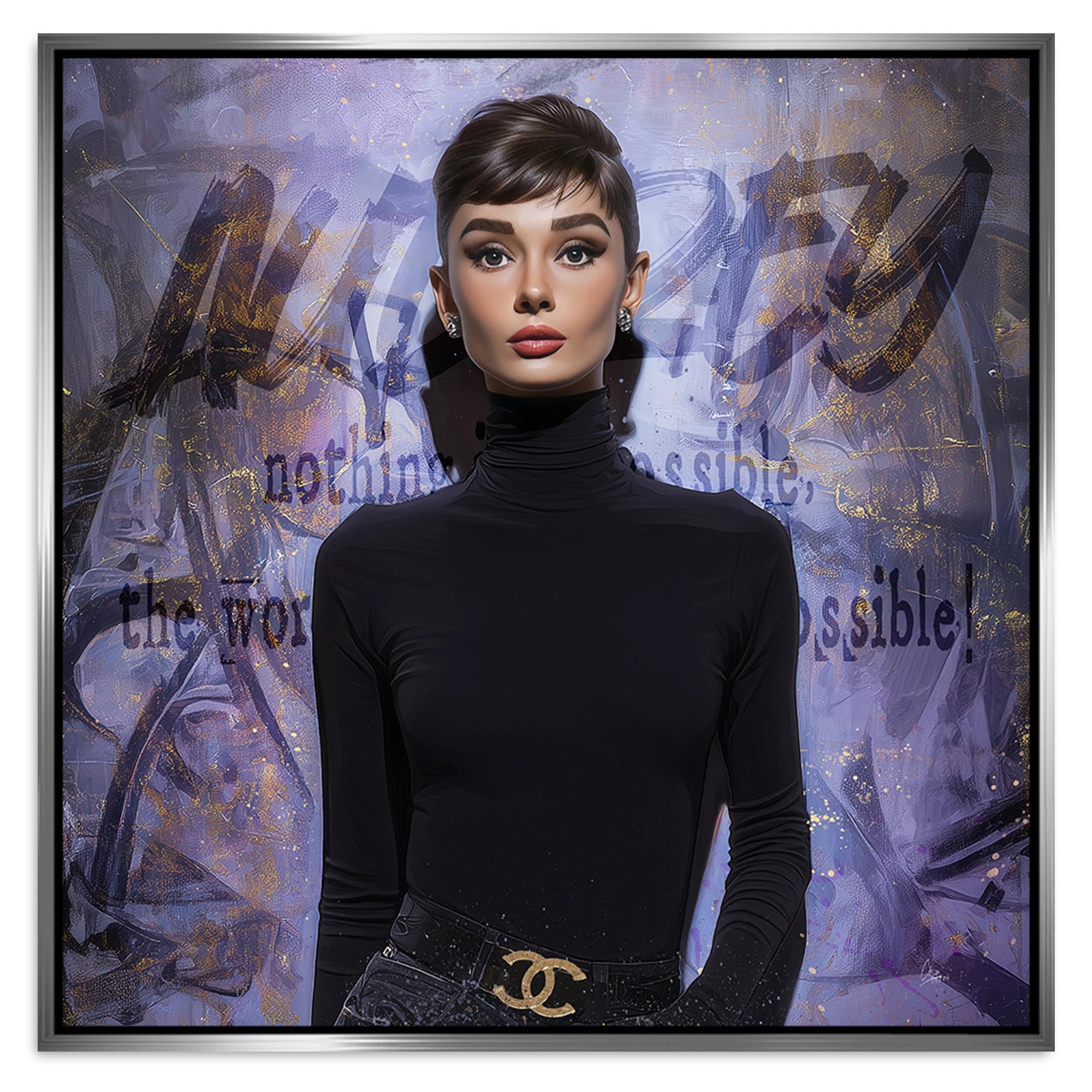 Audrey Hepburn Impossible Alu Dibond Wandbild