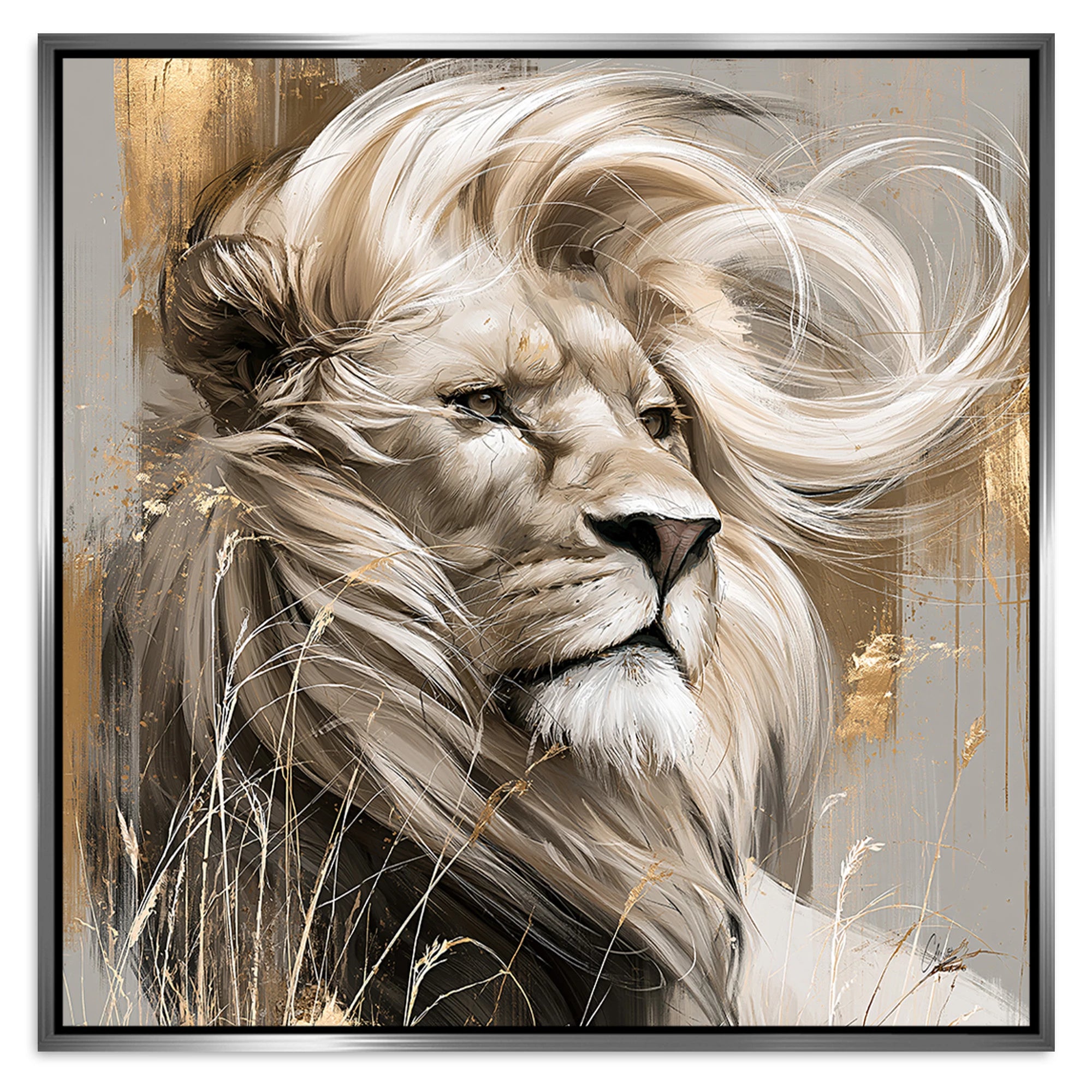 Silent Lion Alu Dibond Wandbild