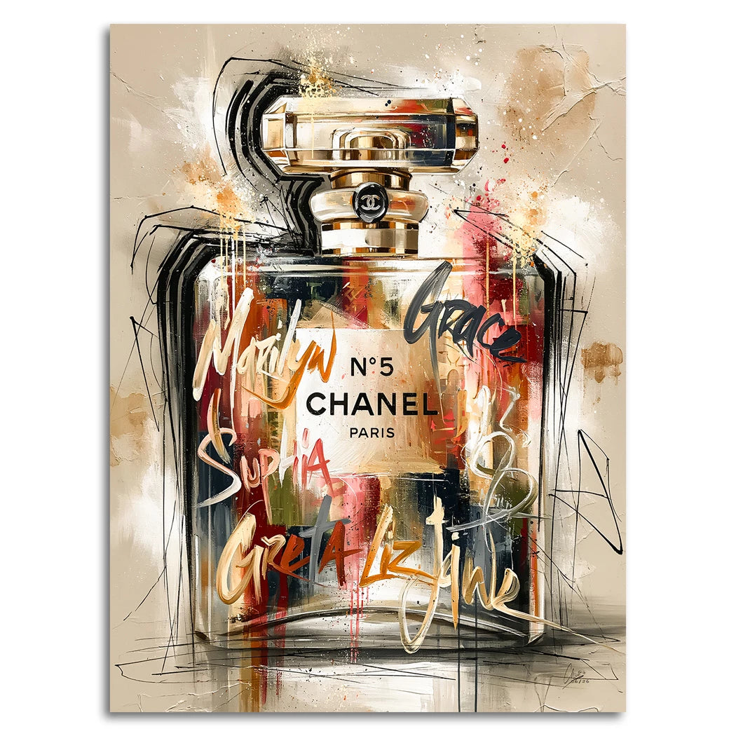 Chanel Graffiti Alu Dibond Wandbild